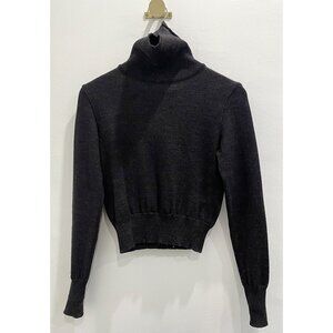 Caves Collect | Black Pure Wool Cropped Turtleneck Sweater – Size S 🖤✨